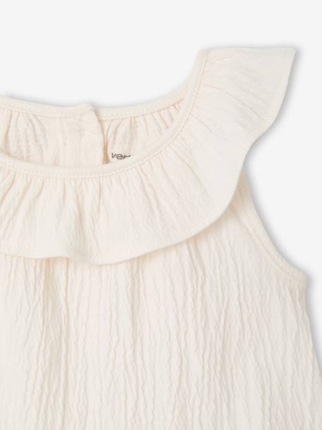 Mouwloze t-shirt voor babymeisjes ecru - vertbaudet enfant 