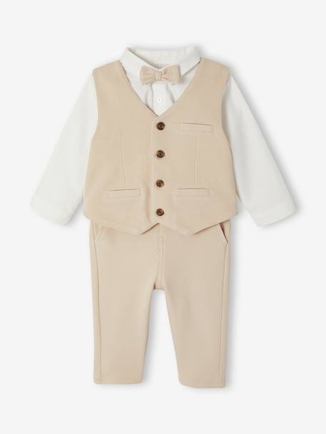 4-delige babyset jongens ceremonie beige - vertbaudet enfant 