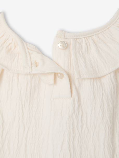 Mouwloze t-shirt voor babymeisjes ecru - vertbaudet enfant 