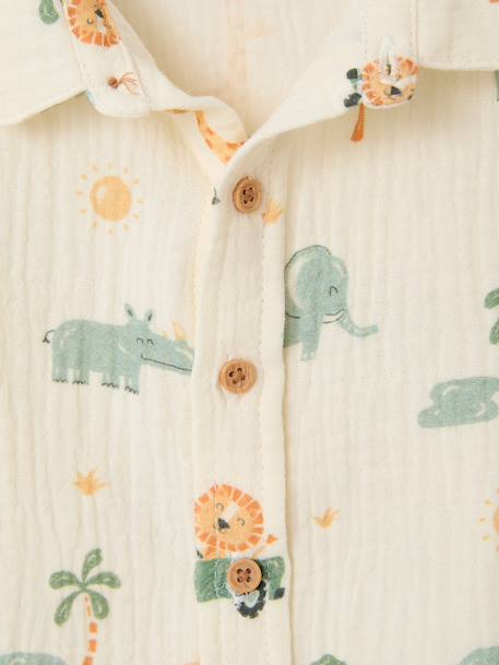 Ensemble chemise short bébé garçon vert émeraude - vertbaudet enfant 