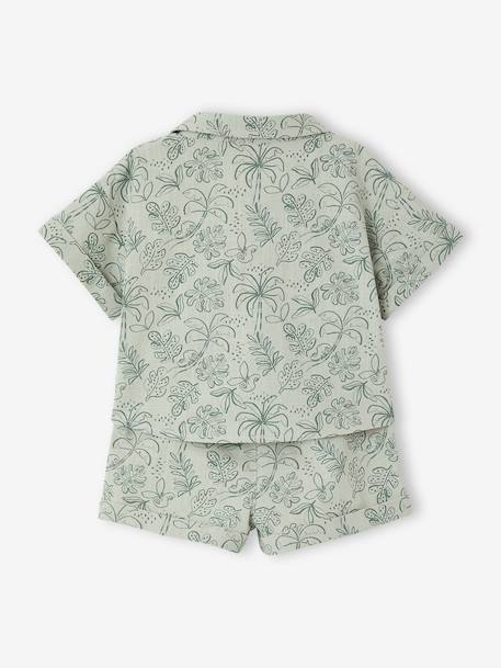 Ensemble chemise short bébé garçon vert sauge - vertbaudet enfant 