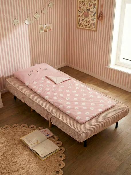Sac de couchage FLEURS CHAT rose imprimé - vertbaudet enfant 