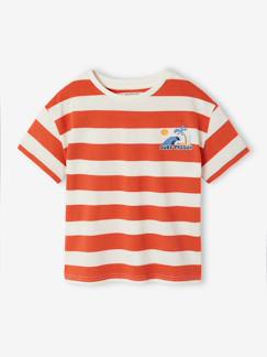 -Tee-shirt garçon larges rayures motif poitrine