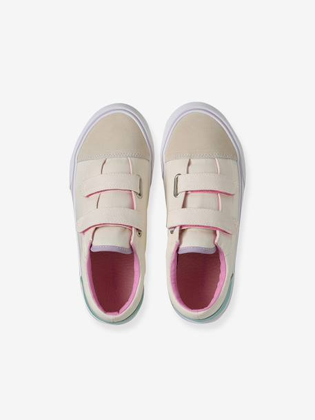 Baskets enfant fille à scratch beige imprimé - vertbaudet enfant 