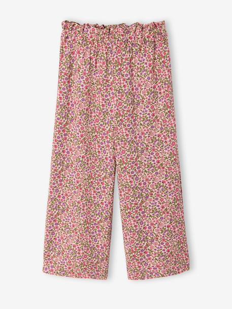 Ensemble T-shirt pantalon large fille blush+écru - vertbaudet enfant 