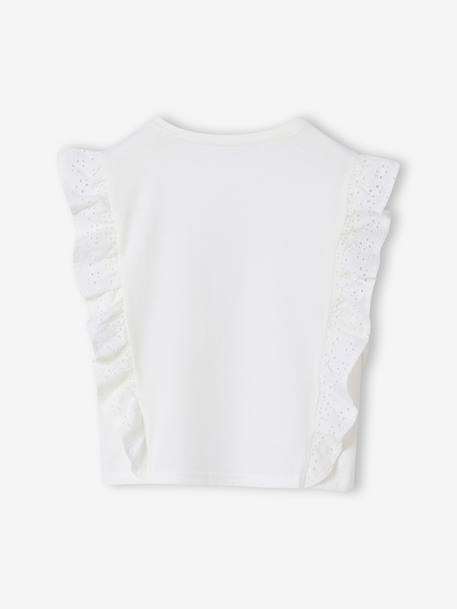 T-shirt à volants manches courtes écru - vertbaudet enfant 