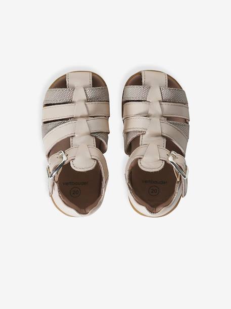 Sandales premiers pas bébé beige irisé+or - vertbaudet enfant 
