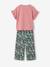 Ensemble T-shirt pantalon large fille blush+écru - vertbaudet enfant 