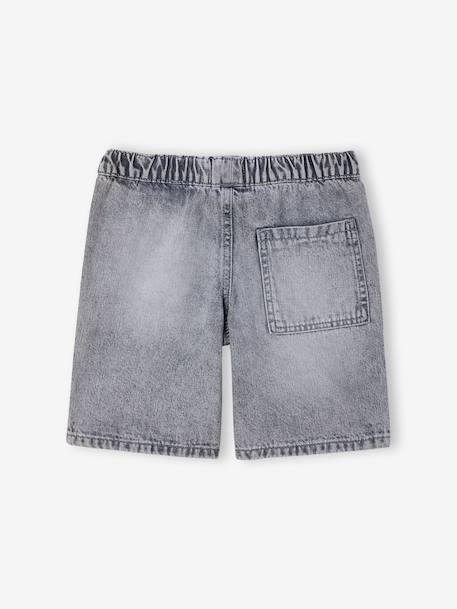 Bermuda garçon jean facile à enfiler bleu imprimé+denim gris+double stone+rayé bleu+stone - vertbaudet enfant 
