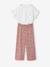 Ensemble T-shirt pantalon large fille blush+écru - vertbaudet enfant 