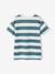 Tee-shirt garçon larges rayures motif poitrine orange+rayé vert - vertbaudet enfant 