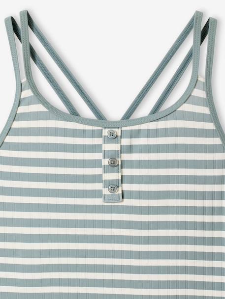 Maillot de bain 1 pièce rayures vert sauge - vertbaudet enfant 