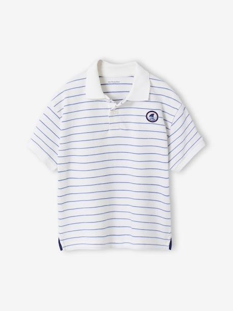 Polo manches courtes rayé écru - vertbaudet enfant 
