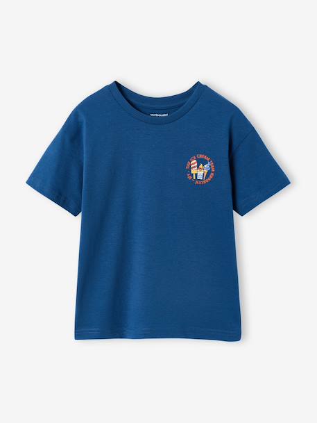 T-shirt garçon motifs devant et dos bleu ciel+bleu océan - vertbaudet enfant 