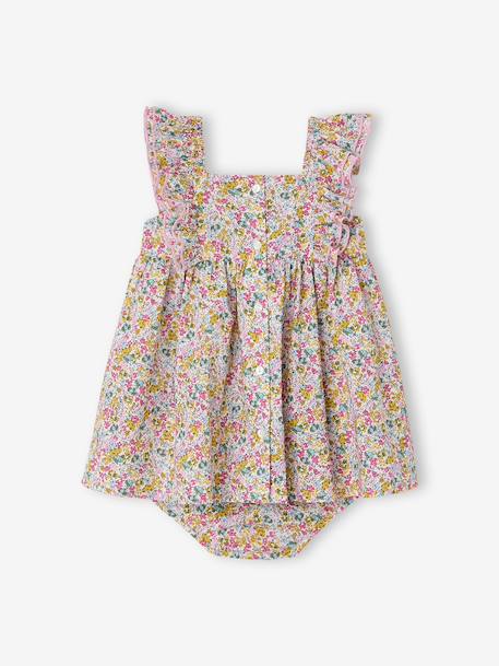 Babyjurk met bijpassende slipjes for girls van biologisch katoen meerkleurig - vertbaudet enfant 