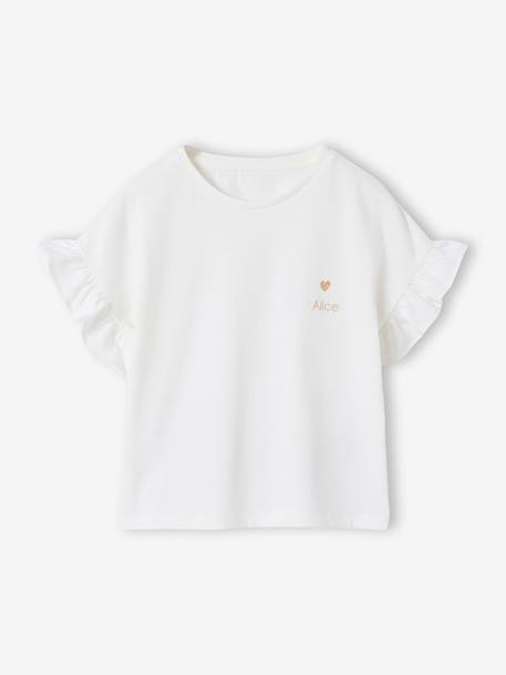 Ensemble T-shirt pantalon large fille blush+écru - vertbaudet enfant 
