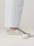 Stoffen decoratieve sneakers voor meisjes groen, bedrukt+rouge - vertbaudet enfant 