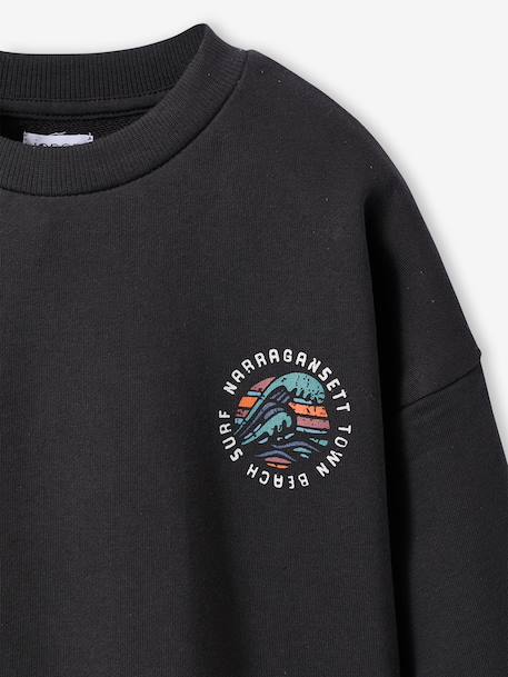 Sweater voor jongens met ronde oversized kraag antraciet - vertbaudet enfant 