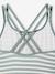 Maillot de bain 1 pièce rayures vert sauge - vertbaudet enfant 