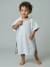 Poncho de bain bébé Animaux, avec coton recyclé blanc imprimé+rayé bleu - vertbaudet enfant 