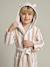 Peignoir enfant rayé Ours personnalisable, avec coton recyclé rayé beige - vertbaudet enfant 