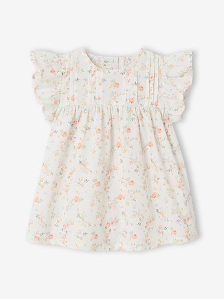 Robe manches courtes fille bébé écru - vertbaudet enfant 