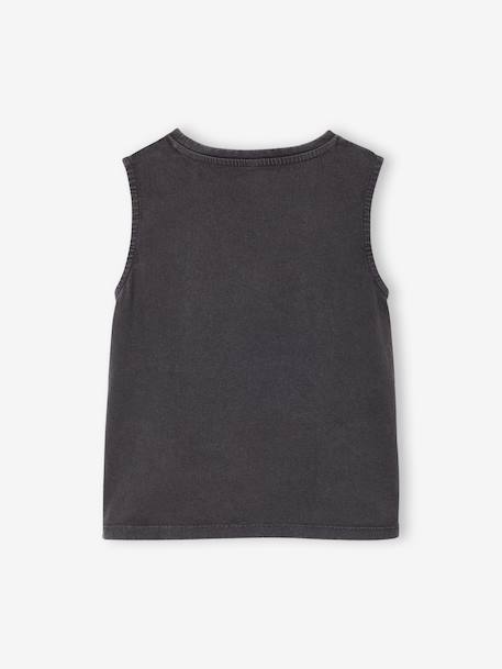 T-shirt fille imprimé anthracite+écru - vertbaudet enfant 