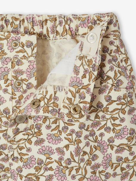 Short twill fille écru+vert sauge - vertbaudet enfant 
