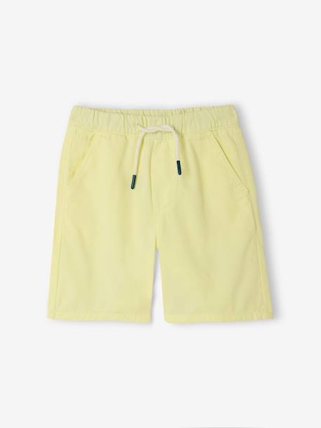 Bermuda garçon élastique bleu jean+jaune pastel+vert sapin - vertbaudet enfant 