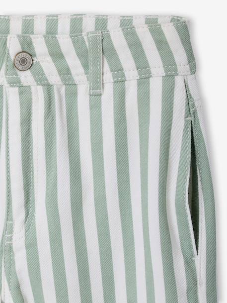 Pantalon fille rayé vert sauge - vertbaudet enfant 