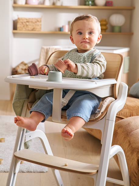 Chaise haute évolutive WOODYNEST beige - vertbaudet enfant 
