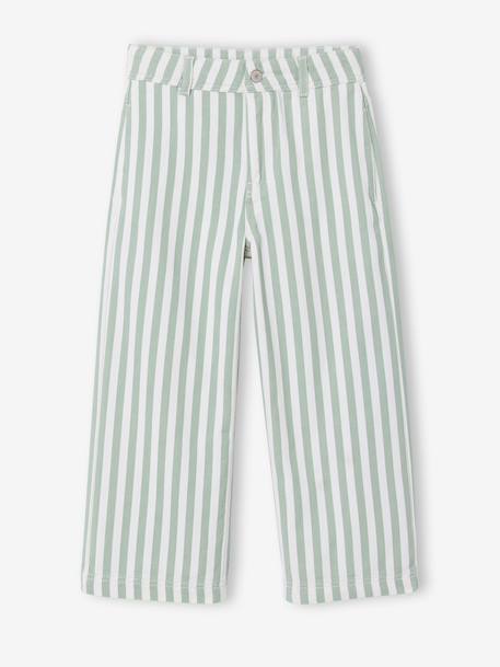 Pantalon fille rayé vert sauge - vertbaudet enfant 