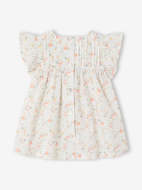 Robe manches courtes fille bébé écru - vertbaudet enfant 