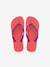 Teenslippers voor kinderen Brasil logo HAVAÏANAS koraal+marineblauw/wit - vertbaudet enfant 