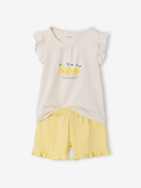Lot 2 pyjashort manches courtes jaune pâle - vertbaudet enfant 