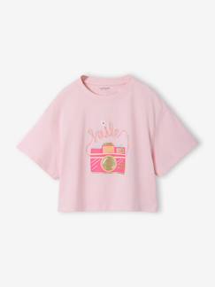 -T-shirt fille cropped manches courtes 