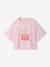T-shirt fille cropped manches courtes beige+écru+rose poudré - vertbaudet enfant 