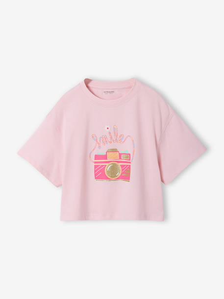 Fille-T-shirt fille cropped manches courtes 
