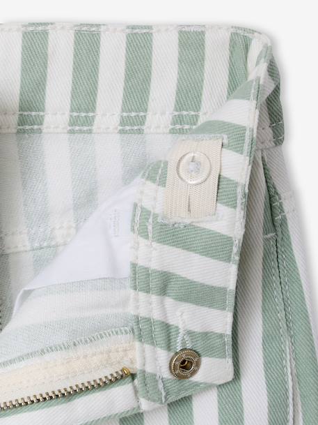 Pantalon fille rayé vert sauge - vertbaudet enfant 