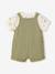 Ensemble body salopette bébé garçon kaki - vertbaudet enfant 