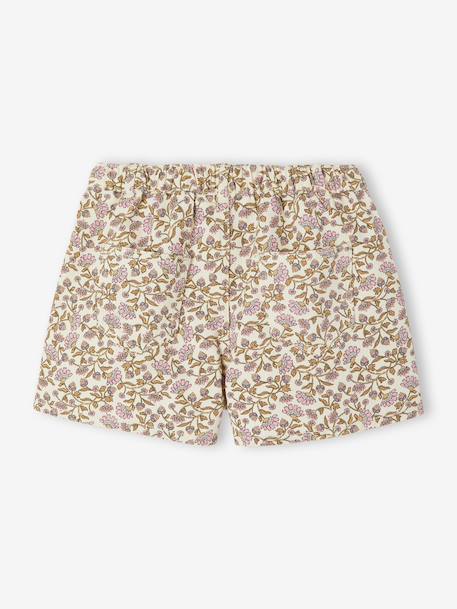 Short twill fille écru+vert sauge - vertbaudet enfant 
