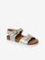 Leren sandalen met gespen goud+lichtroze - vertbaudet enfant 