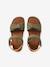 Leren kindersandalen met klittenband kaki+marineblauw+zandbeige - vertbaudet enfant 