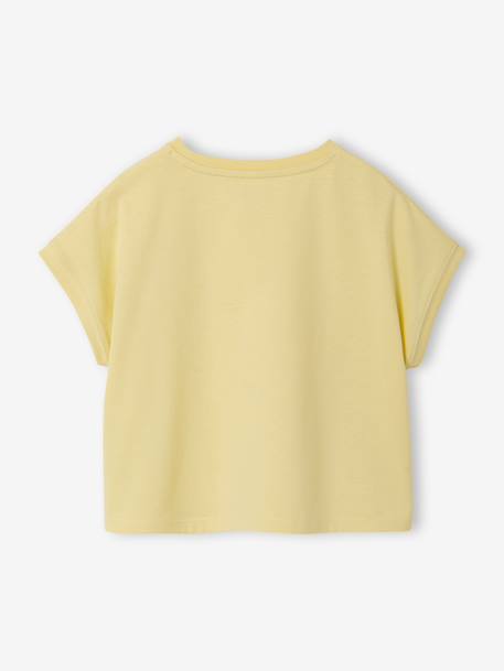 T-shirt manches courtes fille jaune pâle - vertbaudet enfant 