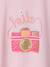 T-shirt fille cropped manches courtes beige+écru+rose poudré - vertbaudet enfant 