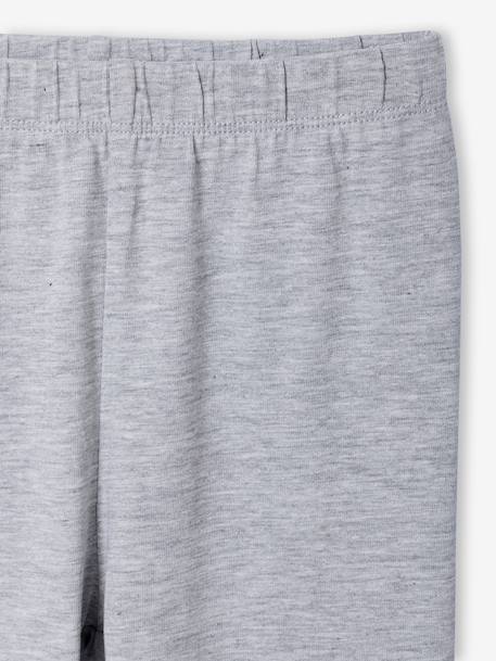 Lot de 2 leggings fille mi-mollets gris chiné+mauve+vert émeraude - vertbaudet enfant 
