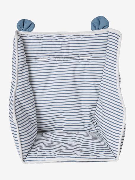 Coussin de chaise haute carreaux vert+écru+ivoire Panda+moutarde+rayé bleu - vertbaudet enfant 