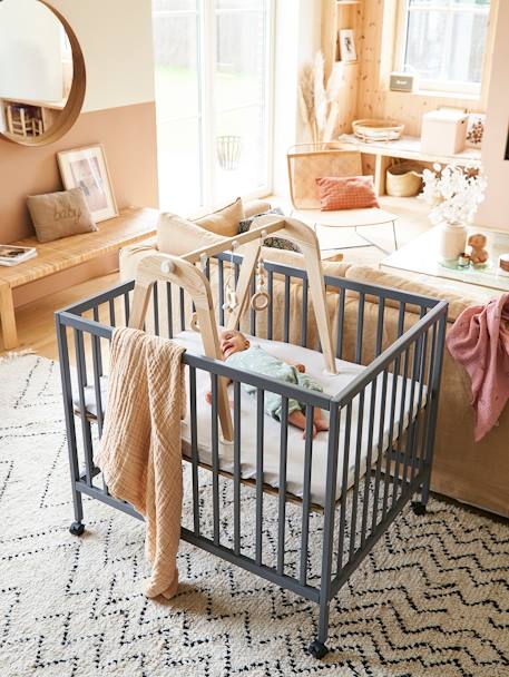 Parc en bois Flexipark VERTBAUDET bois/blanc+GRIS - vertbaudet enfant 