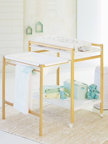 Table à langer avec baignoire intégrée MagicTub BLANC+NATUREL/BLANC - vertbaudet enfant 