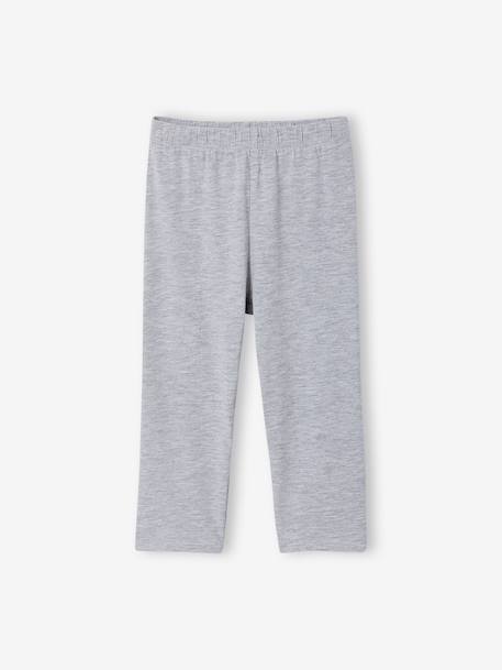 Lot de 2 leggings fille mi-mollets gris chiné+mauve+vert émeraude - vertbaudet enfant 